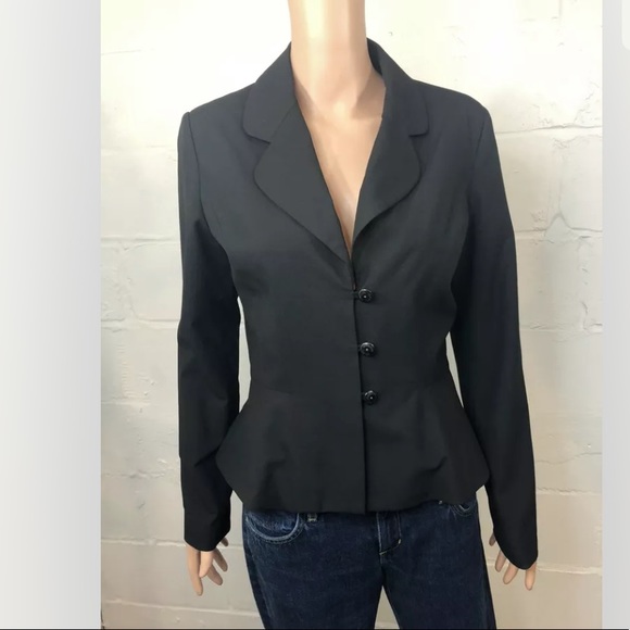 Isaac Mizrahi Peplum Blazer Black - Picture 1 of 7